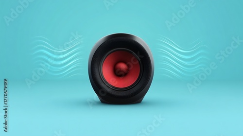 Obraz na płótnie 3D Sound Waves Icon Representing Music and Audio Volume w salonie