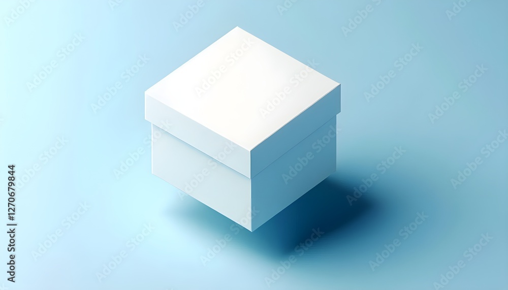 Mockup white box float on blue background Mockup white box float on blue background