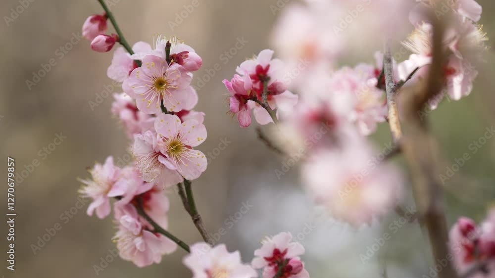 風に揺れる梅の花 風に揺れる梅の花