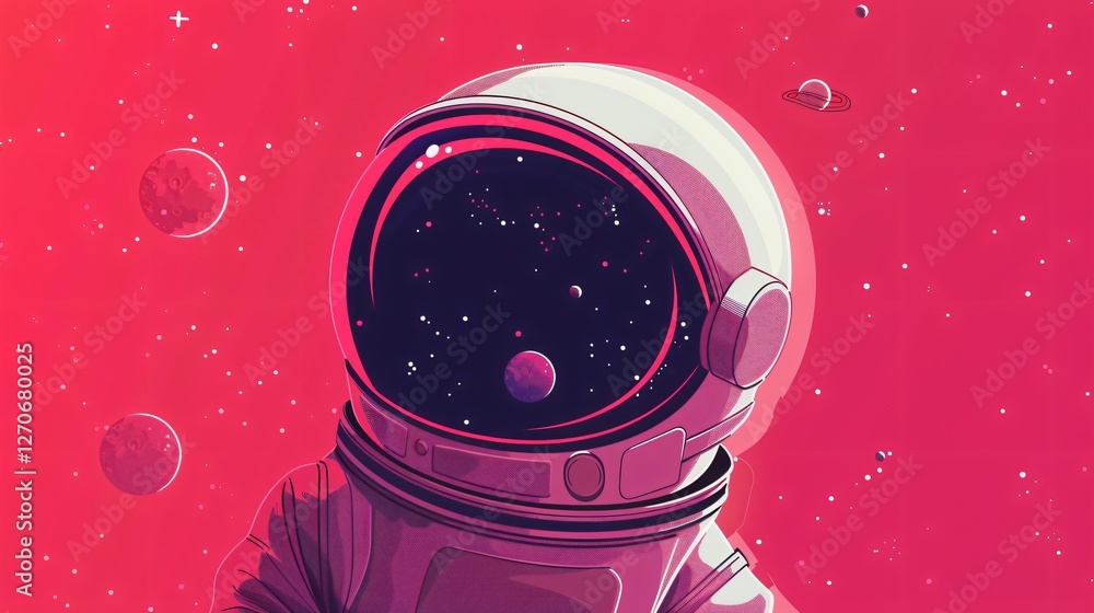 Astronaut Helmet Illustration for Space Exploration