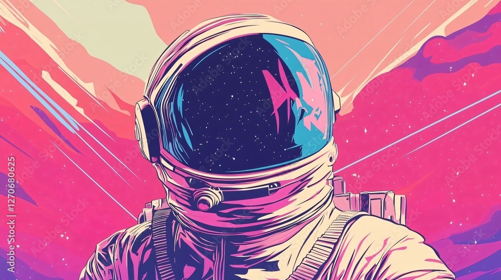 Astronaut Character Focused on Outer Space Mission