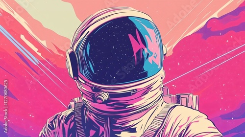 Obraz na płótnie Astronaut Character Focused on Outer Space Mission w salonie