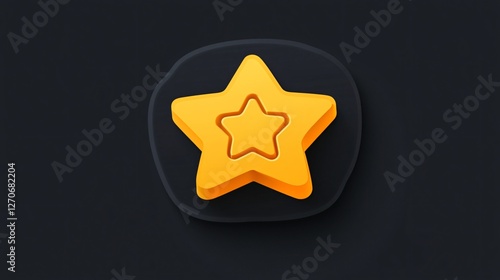 Obraz na płótnie 3D Speech Bubble with Star Icon for User Rating and Comment w salonie