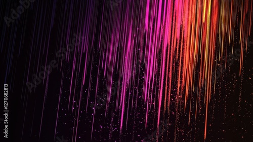 Vibrant light trails dance in the night sky abstract digital art of colorful illumination