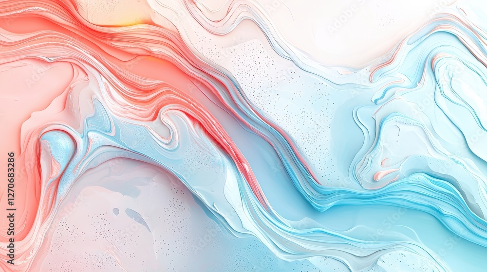 Fototapeta premium Fluid abstract art digital creation colorful swirls modern aesthetic vibrant palette