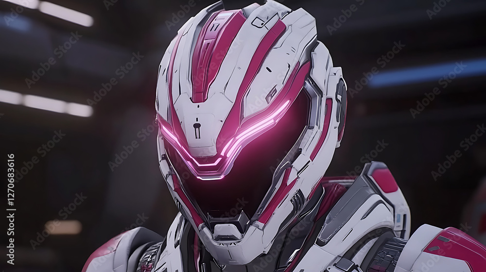 Futuristic Soldier in Advanced Armor Suit with Illuminated Visor Technology and Modern Design Aesthetic Futuristic Soldier in Advanced Armor Suit with Illuminated Visor Technology and Modern Design Aesthetic