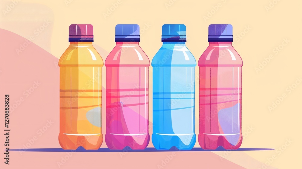 Plastic Sports Water Bottle Illustration