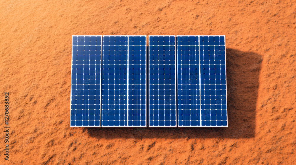 Desert solar panel installation aerial view of renewable energy for a sustainable future