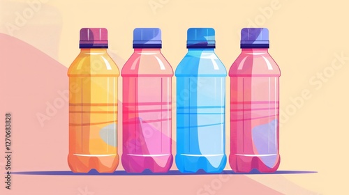 Obraz na płótnie Plastic Sports Water Bottle Illustration w salonie