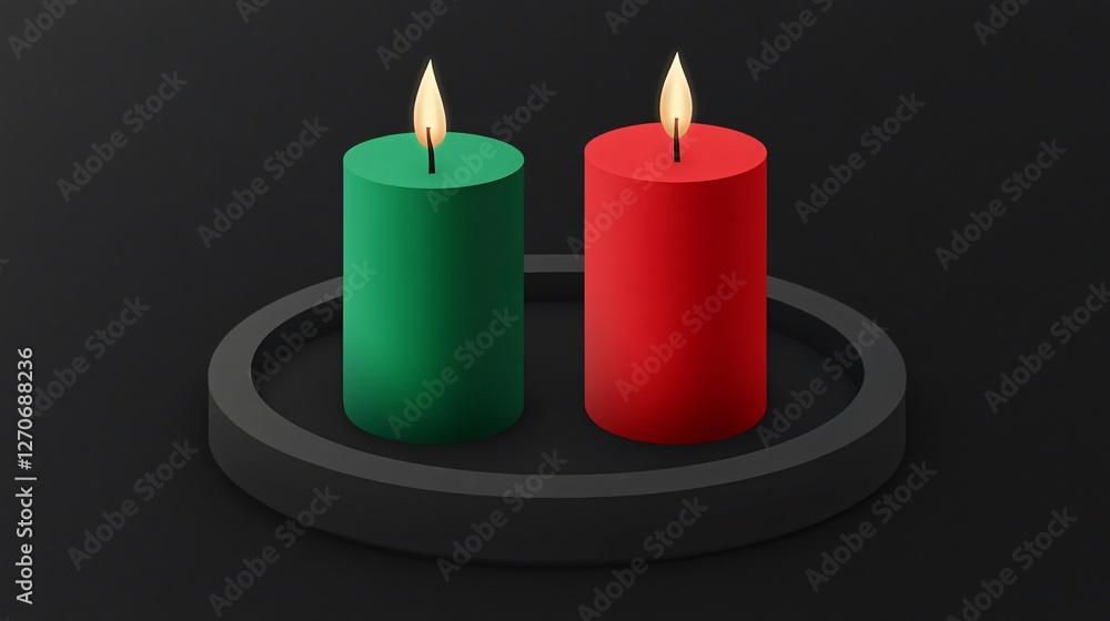 3D Stock Bar Icons and Candlestick Charts for Stock Analysis