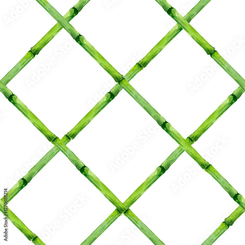 Beautiful vector seamless pattern with hand drawn bamboo lattice in vacation style. Ready print design.