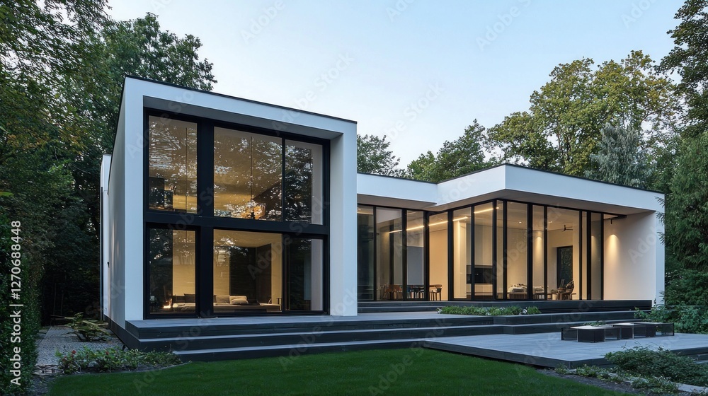Modern Minimalist House in Wooded Setting Modern Minimalist House in Wooded Setting