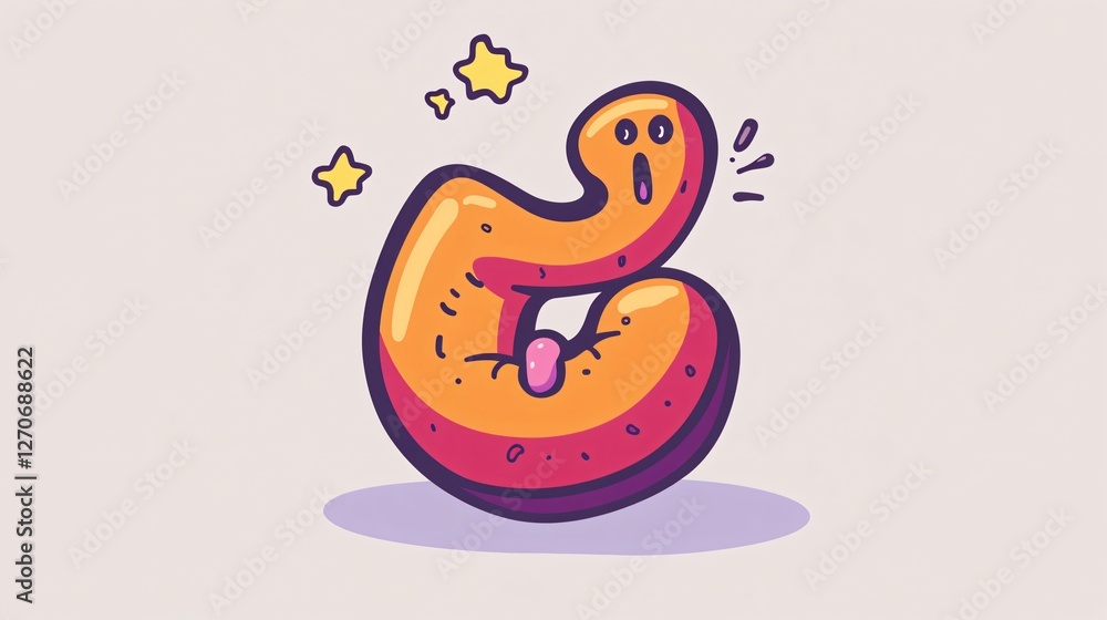 Stomach Healthy Icon Vector with Abdomen & Esophagus Illnesses