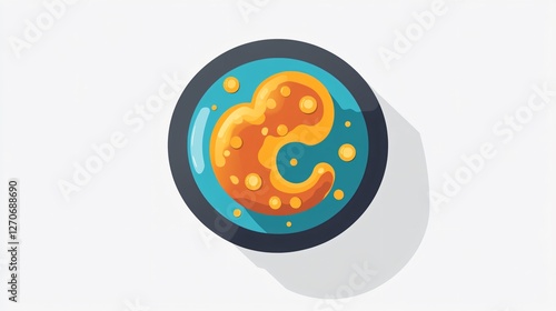 Obraz na płótnie Stomach Vector Icon with Liquid Acid Bubbles Inside w salonie