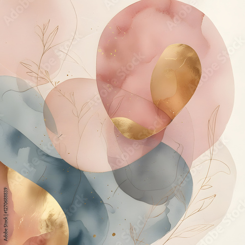 Immerse yourself in the beauty of minimalist pastel abstract layers, where hand-drawn organic shapes seamlessly overlap to create a visually soothing composition.