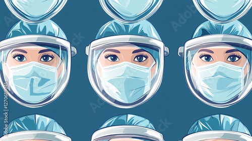 People Wearing Medical Face Masks to Prevent Covid-19 Virus Spread