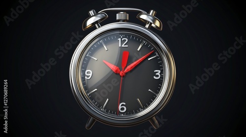 Obraz na płótnie 3D Stopwatch Icon: Metal Red Second Hand Isolated Object w salonie