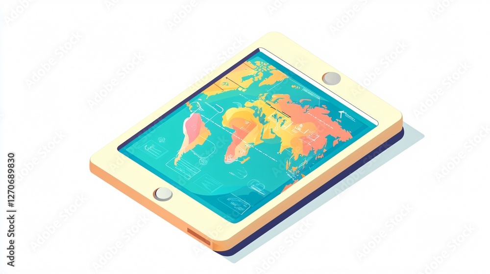 Vector GPS Navigation Illustration for Smartphones and Mobiles