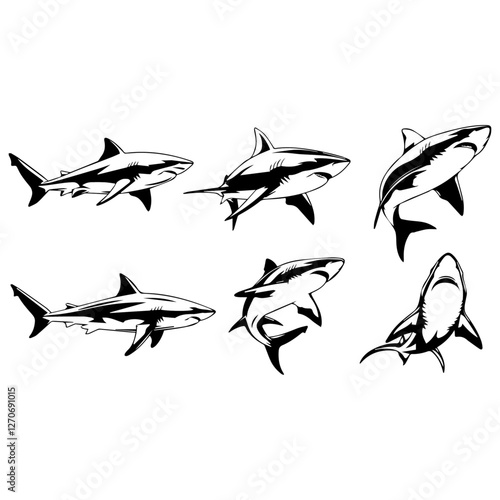 Shark Silhouettes Set