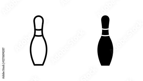 Bowling icon vector. bowling ball and pin sign and symbol.