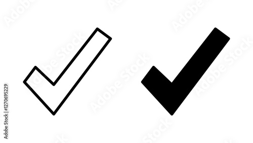 Check mark icon vector. Tick mark sign and symbol