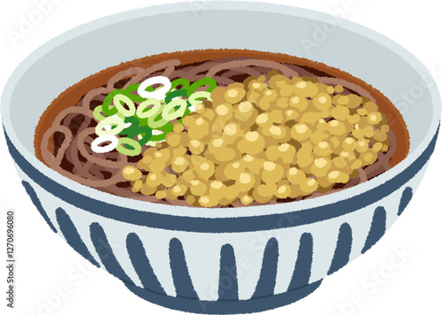 たぬきそばのイラスト