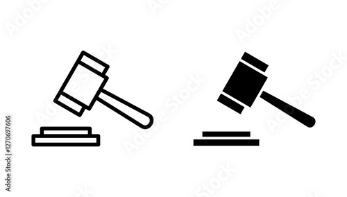 Gavel icon vector. judge gavel sign and symbol. law icon. auction hammer