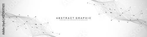 Global network connection banner design template idea. Header social network communication in the global business concept. Internet technology. Big data visualization. Vector illustration