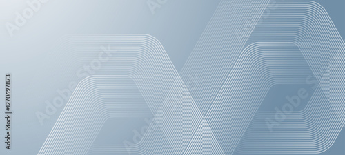 Digital futuristic technology concept with hexagons. Digital hexagonal blue abstract background. Geometric stripe line art design for poster, brochure, cover, banner, website, header