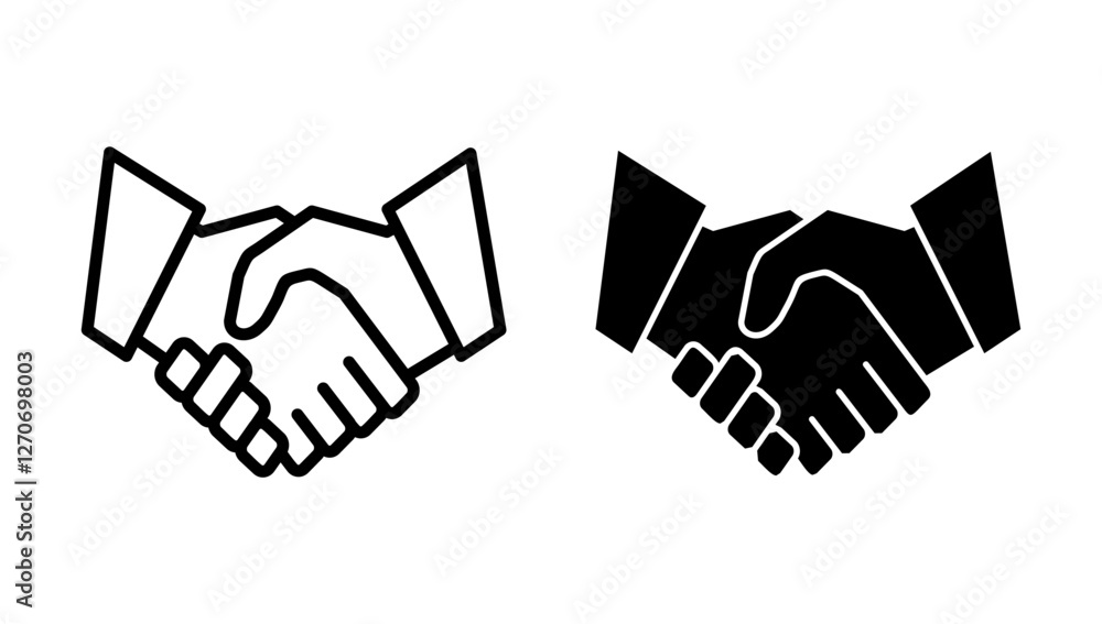 Obraz premium Handshake icon vector. business handshake sign and symbol. contact agreement