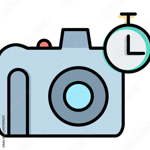 Unique Timer on Camera Vector Icon