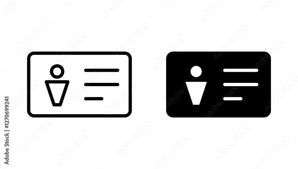 License icon vector. ID card icon. driver license, staff identification card