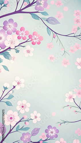 cherry blossom background, perfect for mobile wallpaper
