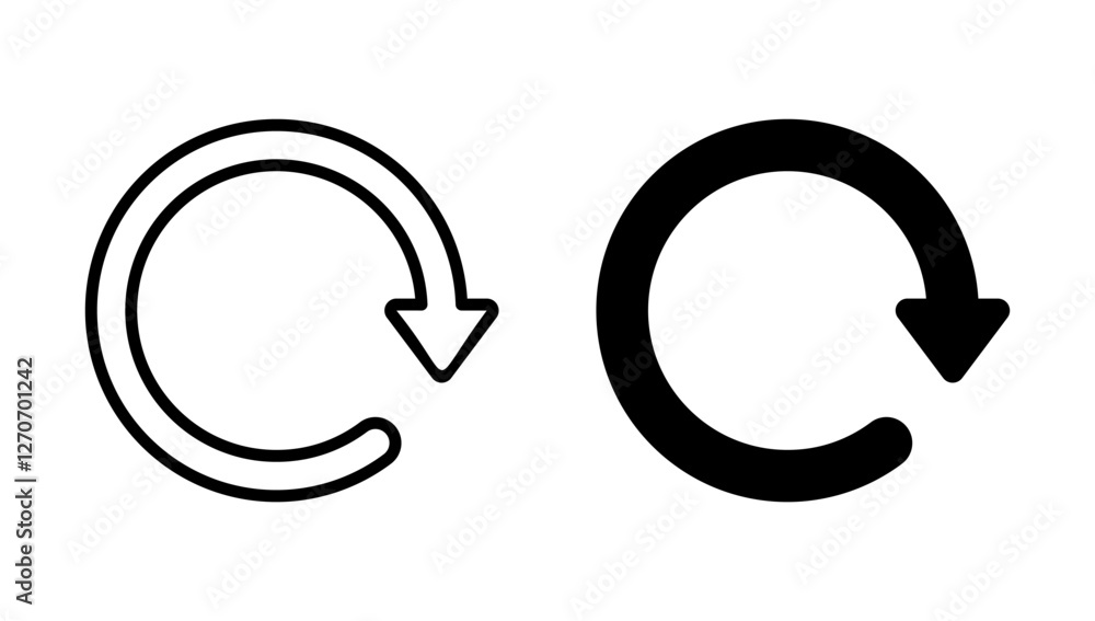 Refresh icon vector. Reload sign and symbol. Update icon. Refresh icon vector. Reload sign and symbol. Update icon.