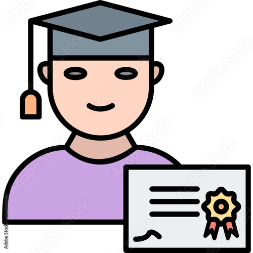 Unique Receiving Diploma Vector Icon