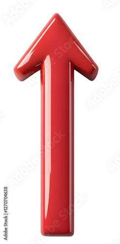 Red 3D Arrow with Upward Direction – 3D Rendered Image