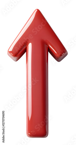 Red 3D Arrow with Upward Direction – 3D Rendered Image