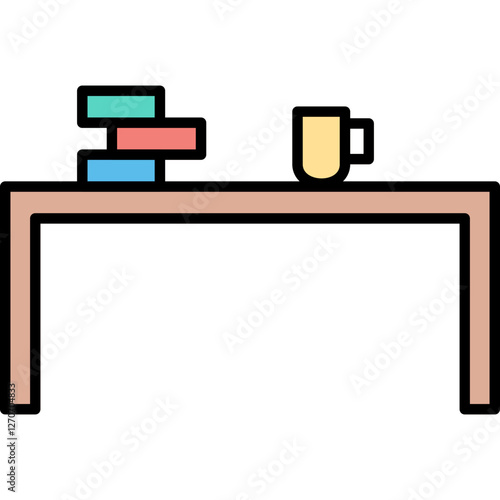 Unique Study Desk Vector Icon