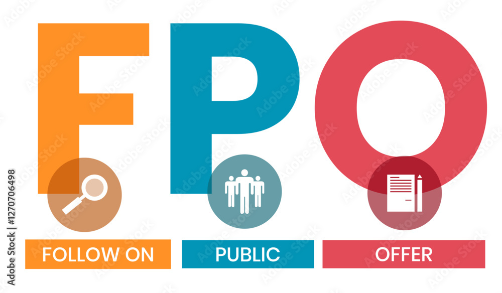 FPO - follow on public offer. acronym business concept. vector illustration concept with keywords and icons. lettering illustration with icons for web banner, flyer, landing page FPO - follow on public offer. acronym business concept. vector illustration concept with keywords and icons. lettering illustration with icons for web banner, flyer, landing page