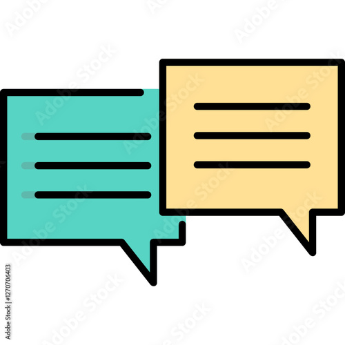 Unique Two Chat Bubbles Vector Icon