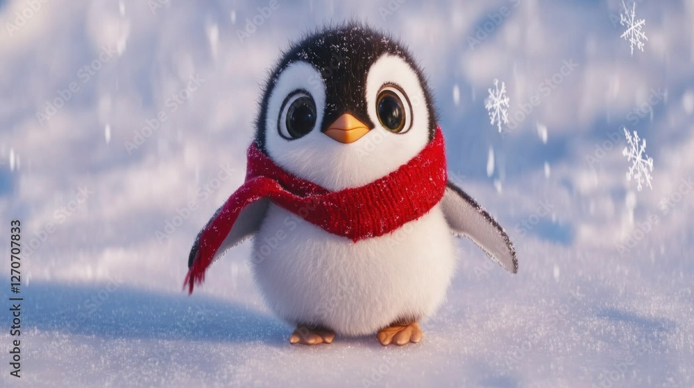 Adorable Penguin in Winter Wonderland Adorable Penguin in Winter Wonderland
