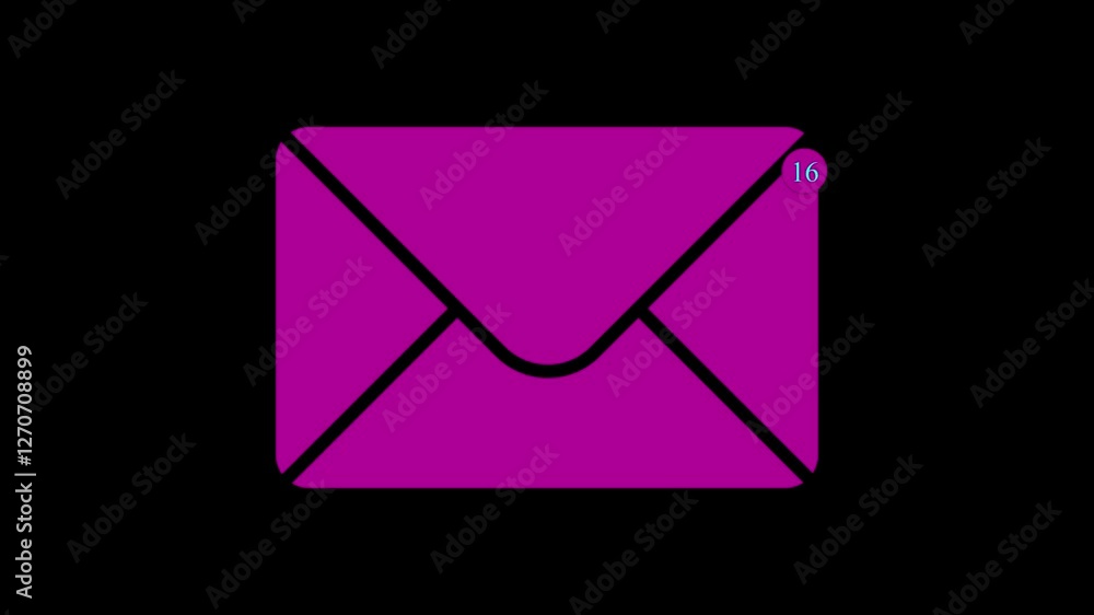 Message notification animation. New message and mail inbox notification icon. Envelope Outline web line icon. Message notification animation. New message and mail inbox notification icon. Envelope Outline web line icon.