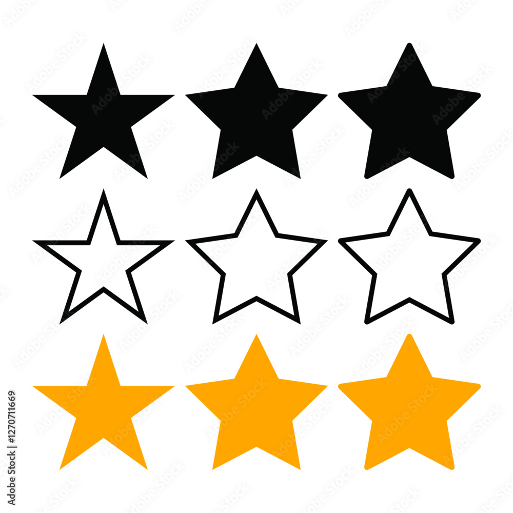 Star vector icon, Vector graphic of star icon, Star icon vector set design Star vector icon, Vector graphic of star icon, Star icon vector set design