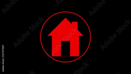 Wallpaper Mural Home icon animation on black background .Cool linear animated home icon on black background Torontodigital.ca