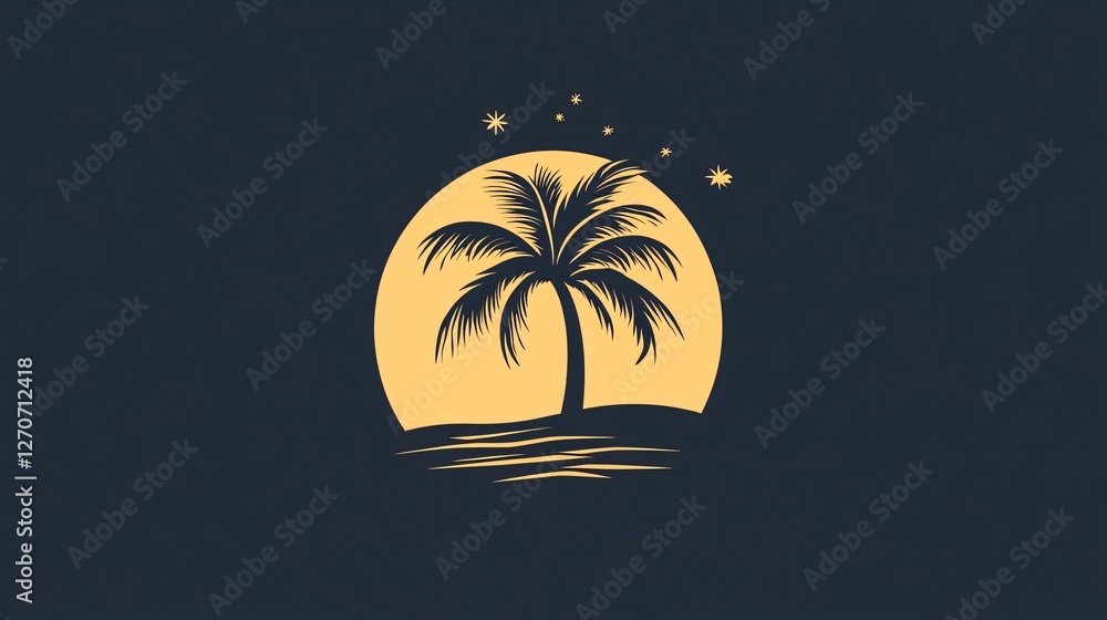 Nordic Palm Tree Logo Isolated Vector Illustration