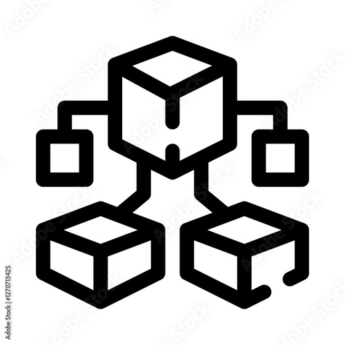 Blockchain Network line icon