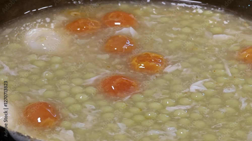 Rice Balls in Sweet Coconut Milk with Salted Eggs (Thai Dessert) Rice Balls in Sweet Coconut Milk with Salted Eggs (Thai Dessert)