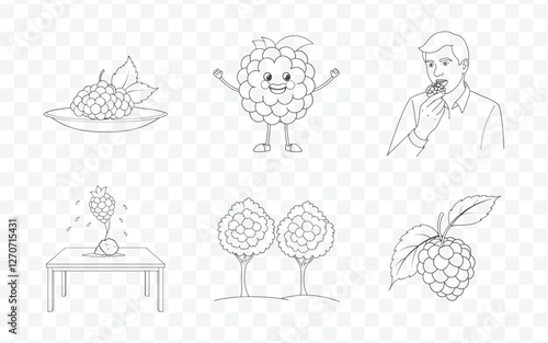Exquisite Mulberry Line Art Vector Designs for Creative Projects