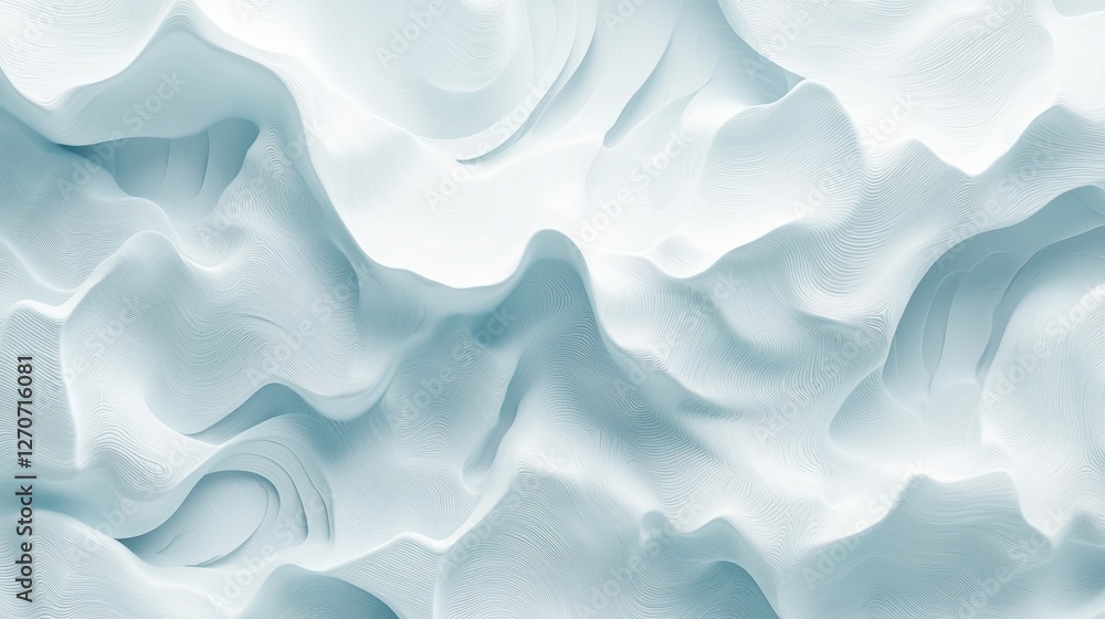 Obraz premium Crystal-clear seamless white cloud waves, intricate sky ripple patterns for overlays.