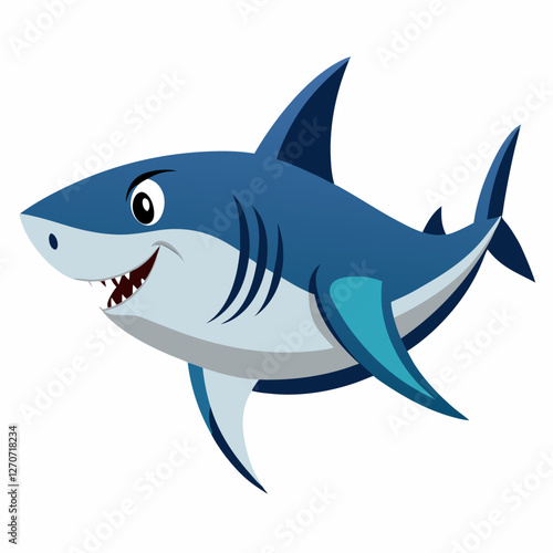 A Friendly Cartoon Shark Illustration for Kids and Families